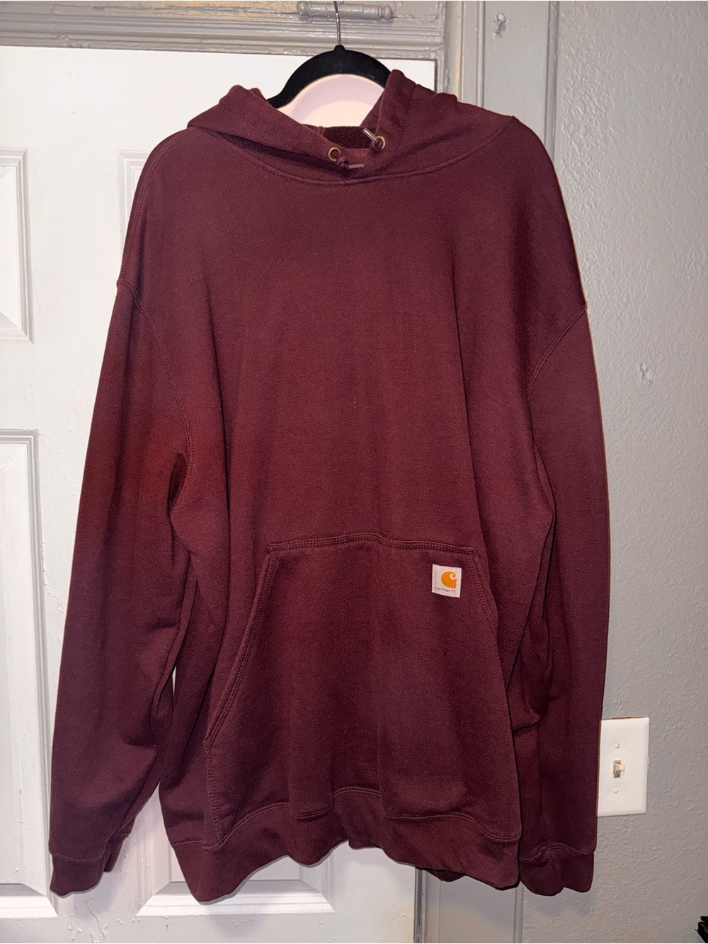 Carhartt Men's Maroon Hooded Pullover Sweatshirt loose fit 3XL
